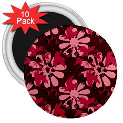 Folk Flowers Art Pattern  3  Magnets (10 Pack)  by Eskimos