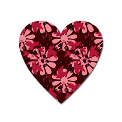 Folk Flowers Art Pattern  Heart Magnet by Eskimos