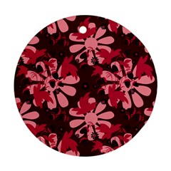 Folk Flowers Art Pattern  Round Ornament (two Sides) by Eskimos