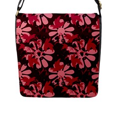 Folk Flowers Art Pattern  Flap Closure Messenger Bag (l) by Eskimos