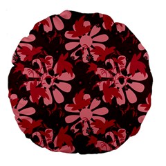 Folk Flowers Art Pattern  Large 18  Premium Flano Round Cushions by Eskimos