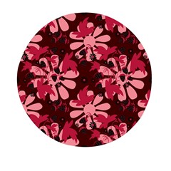 Folk Flowers Art Pattern  Mini Round Pill Box by Eskimos