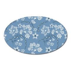 Folk Flowers Art Pattern  Oval Magnet by Eskimos