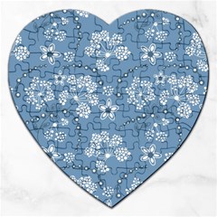 Folk Flowers Art Pattern  Jigsaw Puzzle (heart) by Eskimos