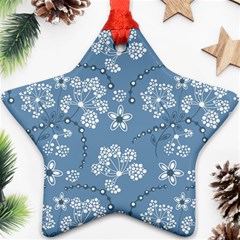 Folk Flowers Art Pattern  Star Ornament (two Sides)