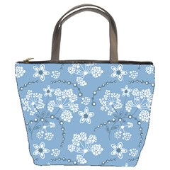 Folk Flowers Art Pattern  Bucket Bag