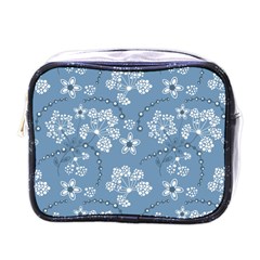 Folk Flowers Art Pattern  Mini Toiletries Bag (one Side) by Eskimos