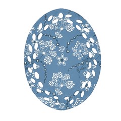 Folk Flowers Art Pattern  Ornament (oval Filigree) by Eskimos