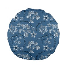 Folk Flowers Art Pattern  Standard 15  Premium Round Cushions by Eskimos