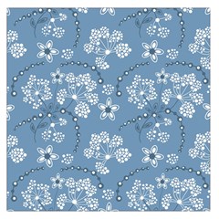 Folk Flowers Art Pattern  Large Satin Scarf (square) by Eskimos