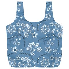 Folk Flowers Art Pattern  Full Print Recycle Bag (xxl) by Eskimos