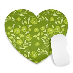 Folk Flowers Art Pattern  Heart Mousepads by Eskimos