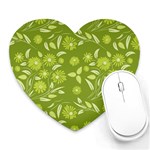 Folk flowers art pattern  Heart Mousepads Front