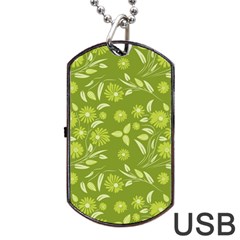 Folk Flowers Art Pattern  Dog Tag Usb Flash (one Side) by Eskimos