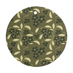 Folk Flowers Art Pattern  Ornament (round)