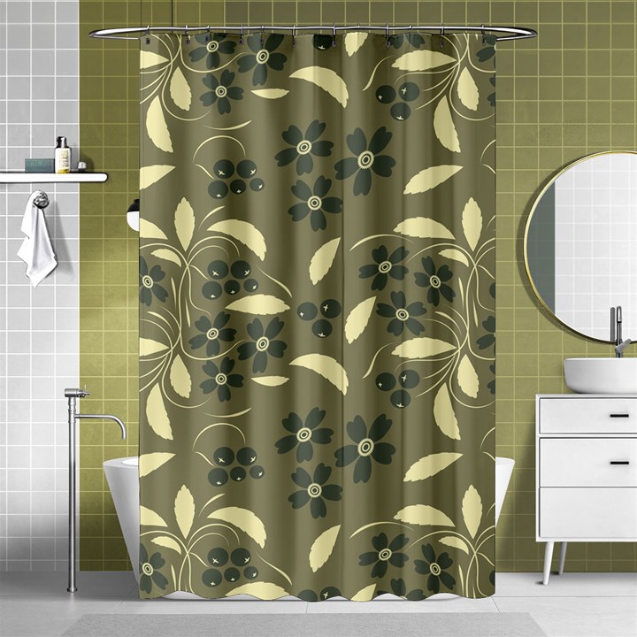 Folk flowers art pattern  Shower Curtain 48  x 72  (Small) 