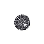 Black And White Geometric Print 1  Mini Buttons Front