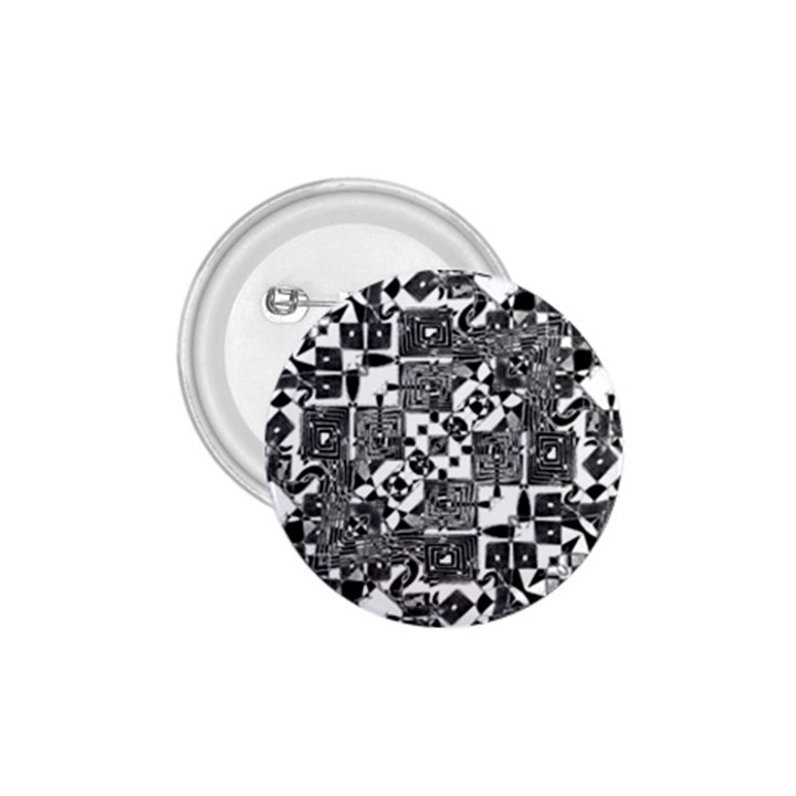 Black And White Geometric Print 1.75  Buttons