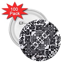 Black And White Geometric Print 2 25  Buttons (100 Pack)  by dflcprintsclothing