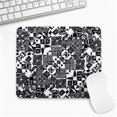 Black And White Geometric Print Large Mousepads by dflcprintsclothing