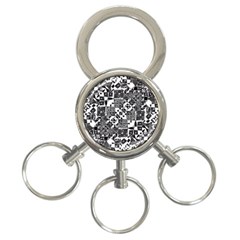 Black And White Geometric Print 3-ring Key Chain by dflcprintsclothing