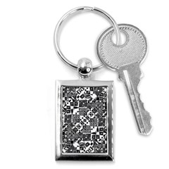 Black And White Geometric Print Key Chain (rectangle) by dflcprintsclothing