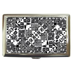 Black And White Geometric Print Cigarette Money Case by dflcprintsclothing