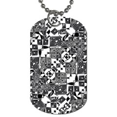 Black And White Geometric Print Dog Tag (two Sides) by dflcprintsclothing