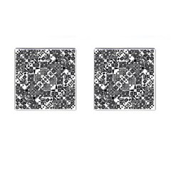 Black And White Geometric Print Cufflinks (square) by dflcprintsclothing