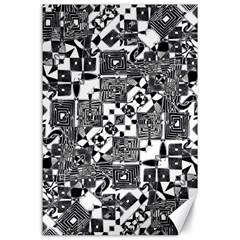 Black And White Geometric Print Canvas 24  X 36 