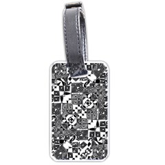 Black And White Geometric Print Luggage Tag (one Side) by dflcprintsclothing