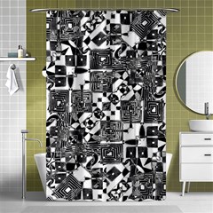 Black And White Geometric Print Shower Curtain 48  X 72  (small) 