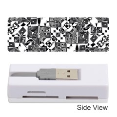 Black And White Geometric Print Memory Card Reader (stick) by dflcprintsclothing