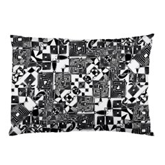 Black And White Geometric Print Pillow Case (two Sides) by dflcprintsclothing