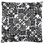 Black And White Geometric Print Large Cushion Case (One Side) Front