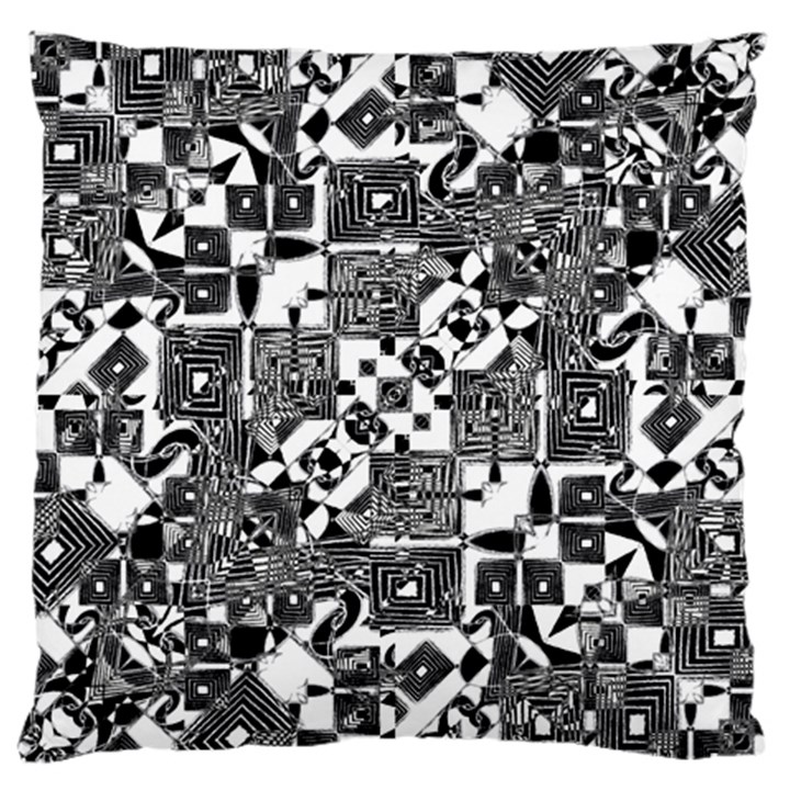 Black And White Geometric Print Large Cushion Case (One Side)