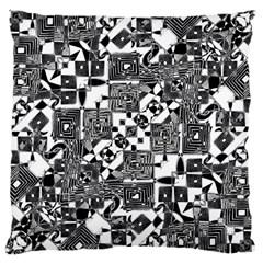 Black And White Geometric Print Large Cushion Case (two Sides) by dflcprintsclothing