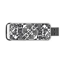 Black And White Geometric Print Portable Usb Flash (one Side) by dflcprintsclothing