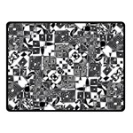 Black And White Geometric Print Double Sided Fleece Blanket (Small)  45 x34  Blanket Front