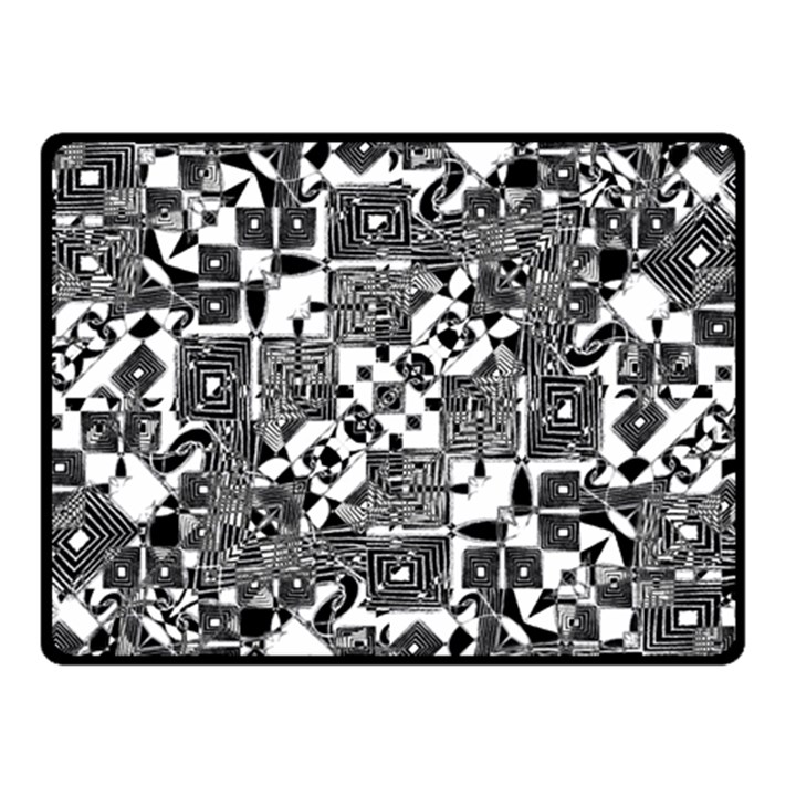 Black And White Geometric Print Double Sided Fleece Blanket (Small) 