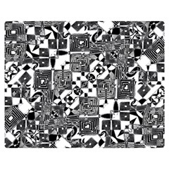 Black And White Geometric Print Double Sided Flano Blanket (medium)  by dflcprintsclothing