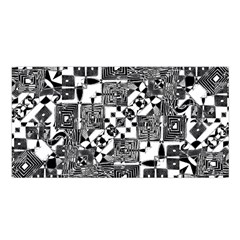 Black And White Geometric Print Satin Shawl by dflcprintsclothing