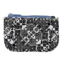 Black And White Geometric Print Large Coin Purse by dflcprintsclothing