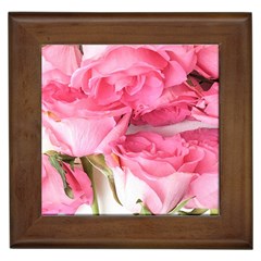 Magenta Bouquet Framed Tile by kaleidomarblingart