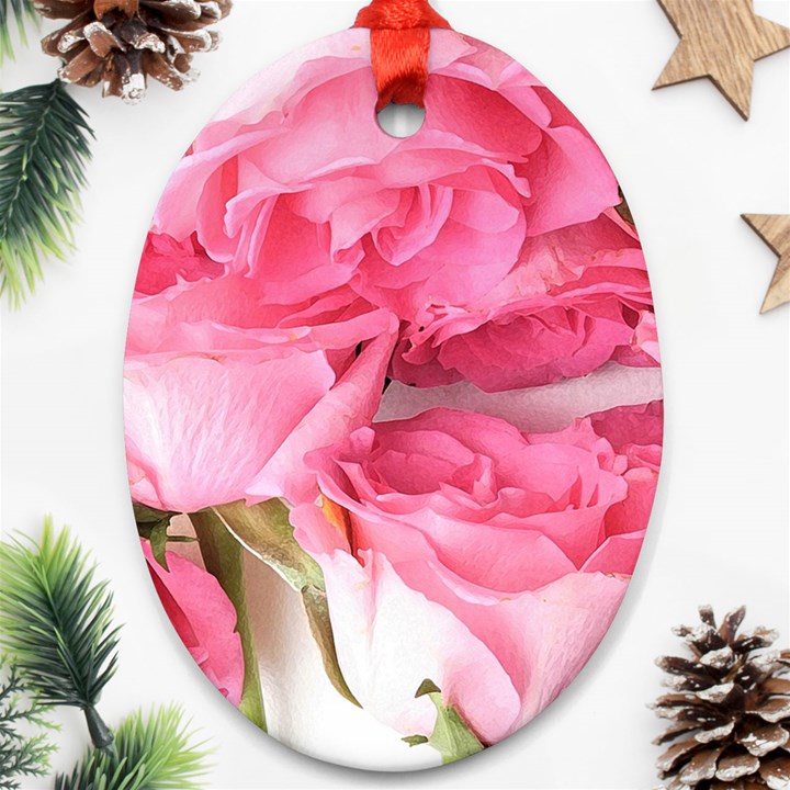 Magenta bouquet Oval Ornament (Two Sides)