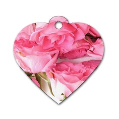 Magenta Bouquet Dog Tag Heart (one Side) by kaleidomarblingart