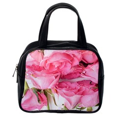 Magenta Bouquet Classic Handbag (one Side) by kaleidomarblingart