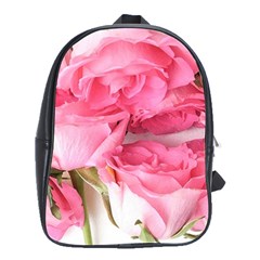 Magenta Bouquet School Bag (large) by kaleidomarblingart