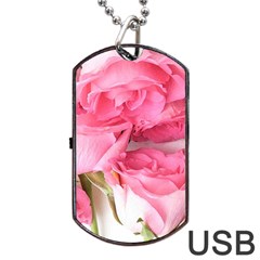 Magenta Bouquet Dog Tag Usb Flash (two Sides) by kaleidomarblingart