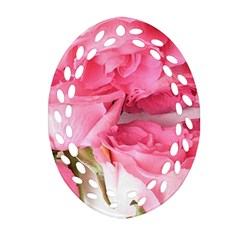 Magenta Bouquet Oval Filigree Ornament (two Sides) by kaleidomarblingart